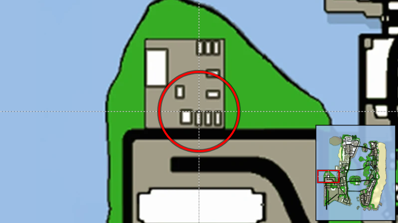 Барраки - Местоположение на карте в GTA Vice City Stories Казармы - Местоположение на карте в GTA Vice City Stories