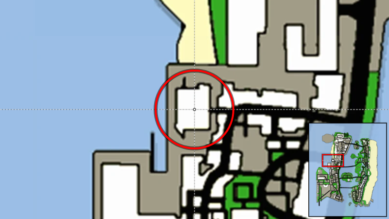 Комплекс - Местоположение на карте в GTA Vice City Stories Комплекс - Местоположение на карте в GTA Vice City Stories