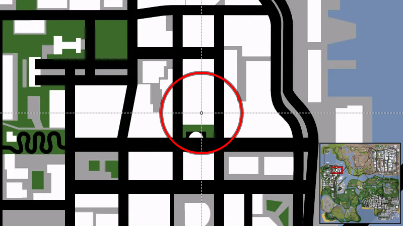 Отель Ванк Хофф - Местоположение на карте в GTA San Andreas