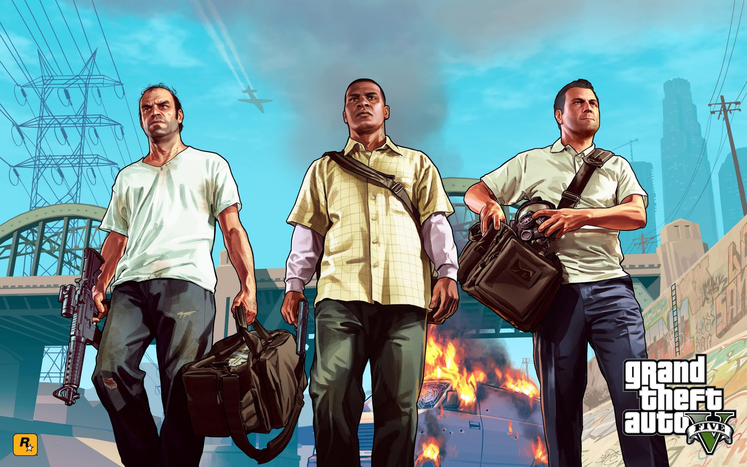 GTA V Артворк Тревор Франклин Майкл